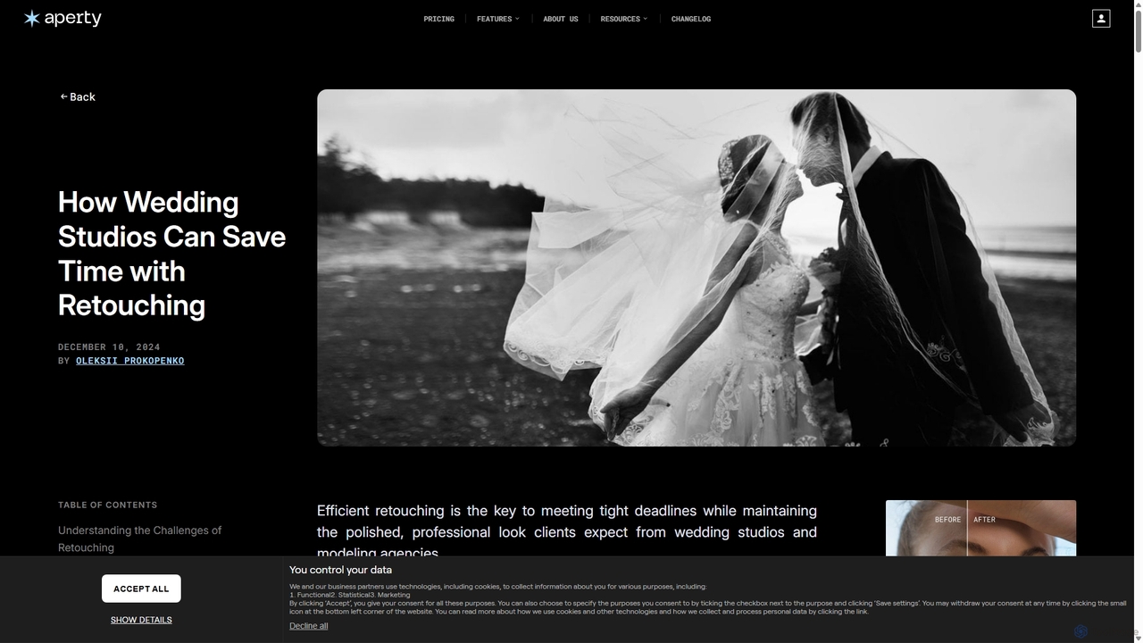 Faster Retouching For Wedding Studios And Modeling Agencies for Aperty