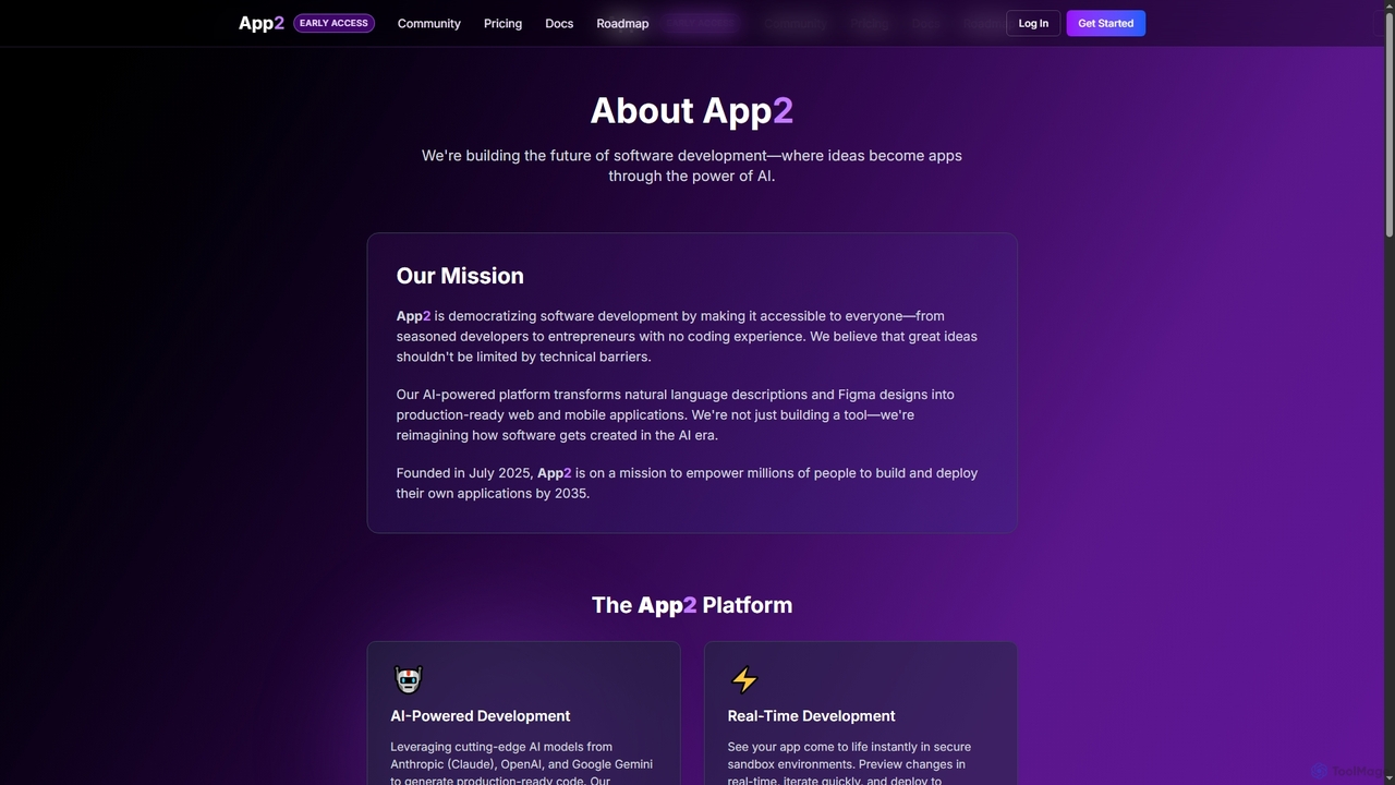 About - App2 | AI-Powered App Development Platform for App2