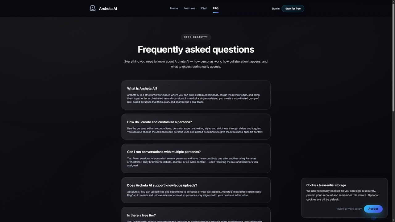 Archeta AI — FAQ for Archeta AI