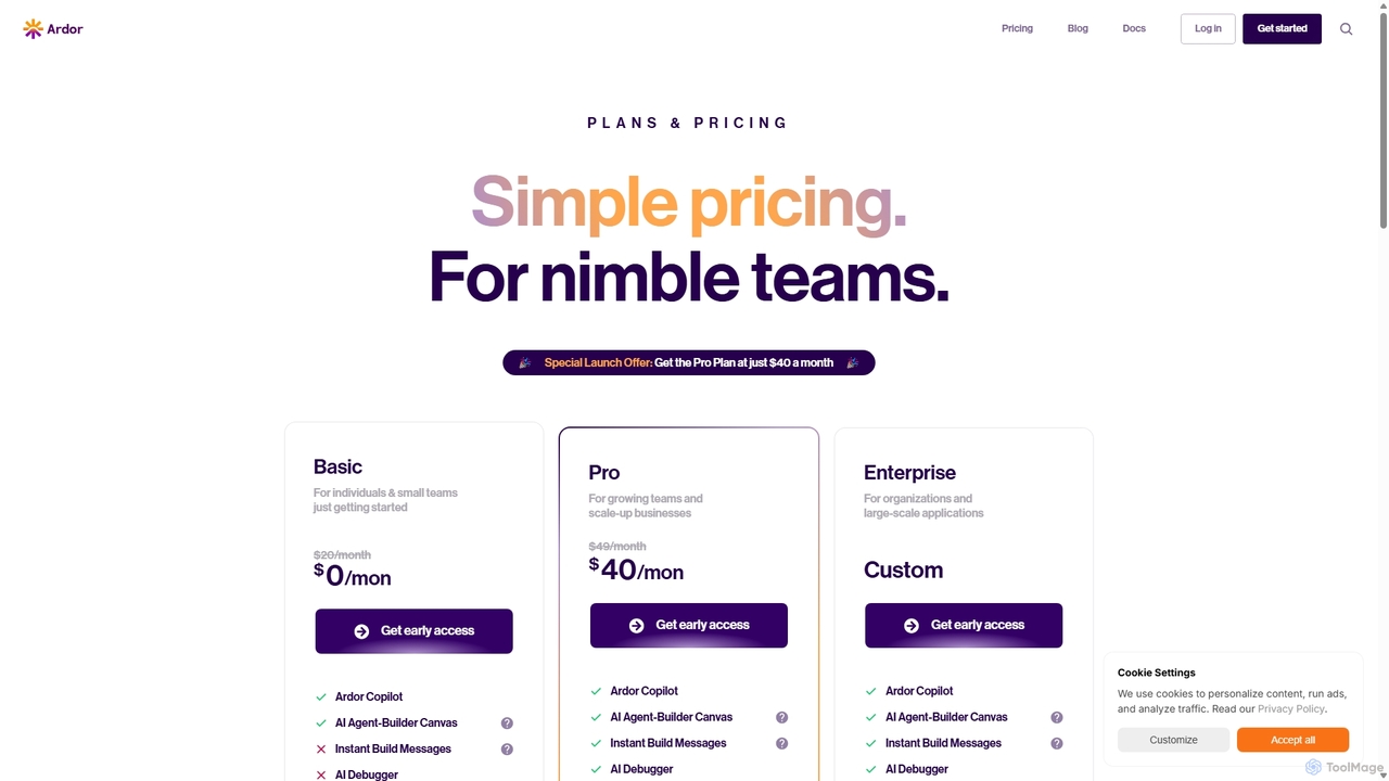 Pricing for Ardor