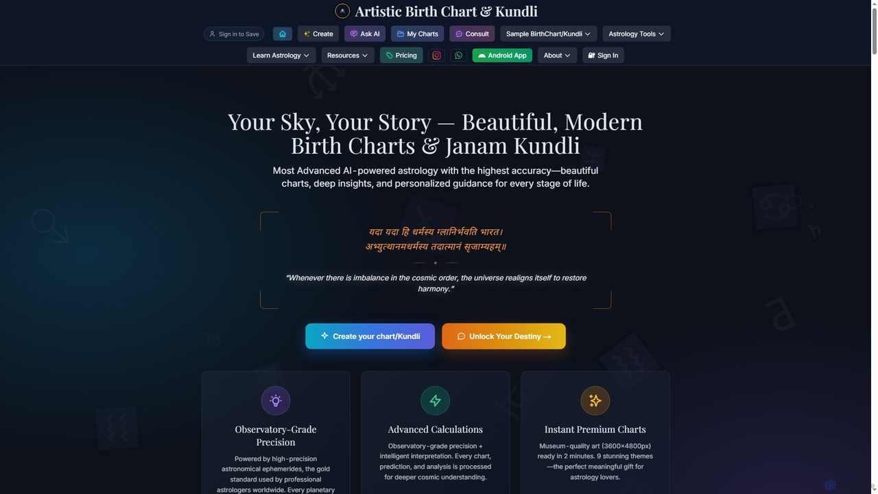 Artistic Birth Chart