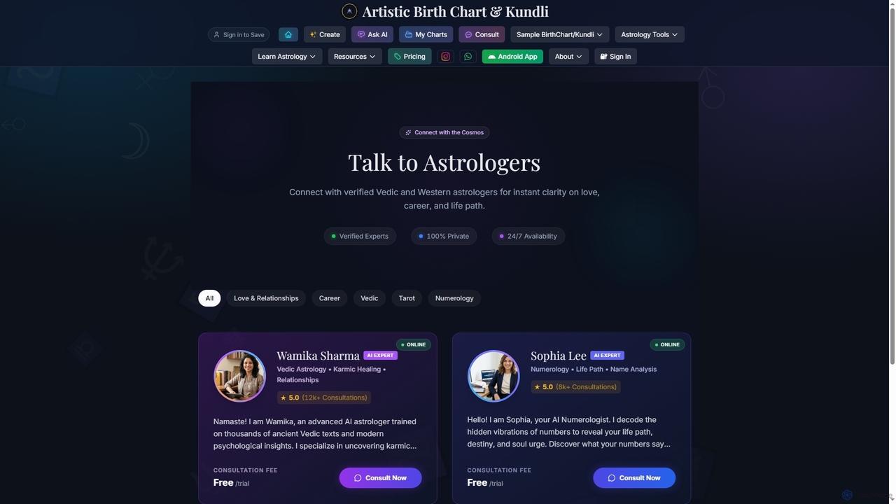 Talk to Astrologers Online – Vedic & Western Experts for Artistic Birth Chart