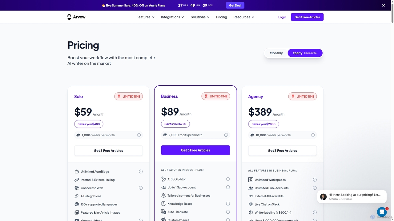 Pricing | Arvow for Arvow