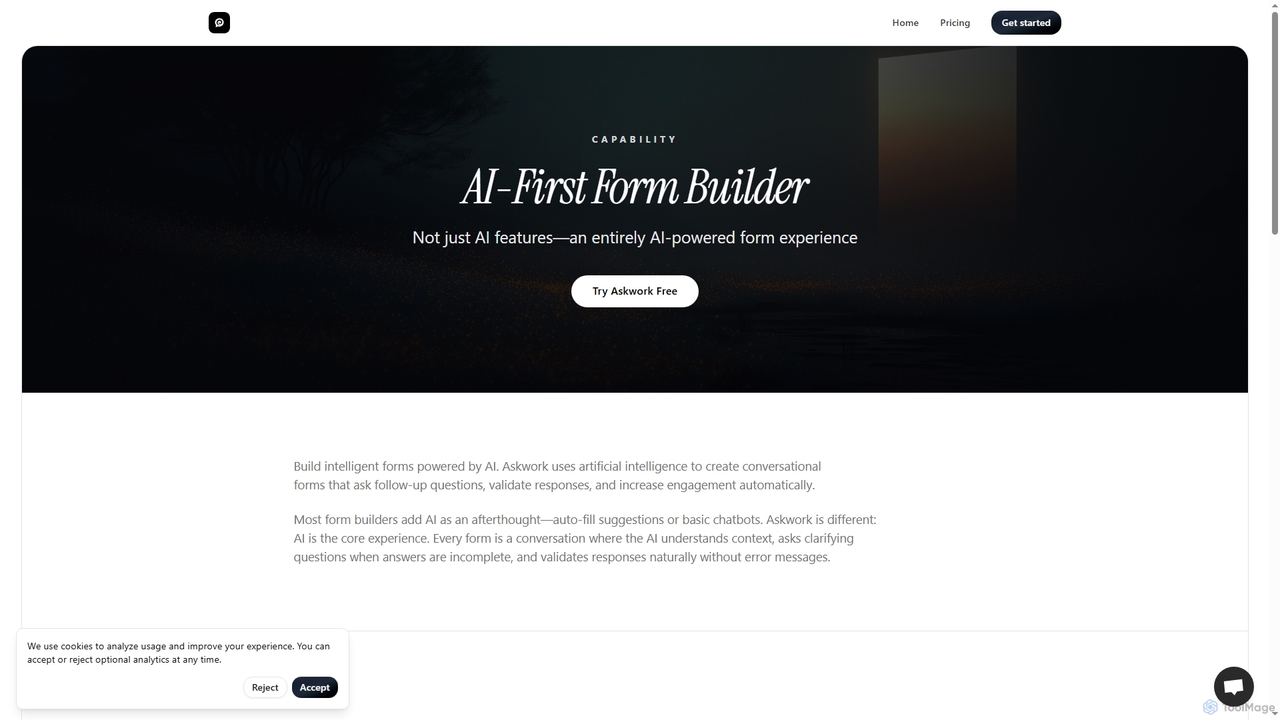 AI Form Builder | Askwork - AI-Powered Conversational Forms for Askwork