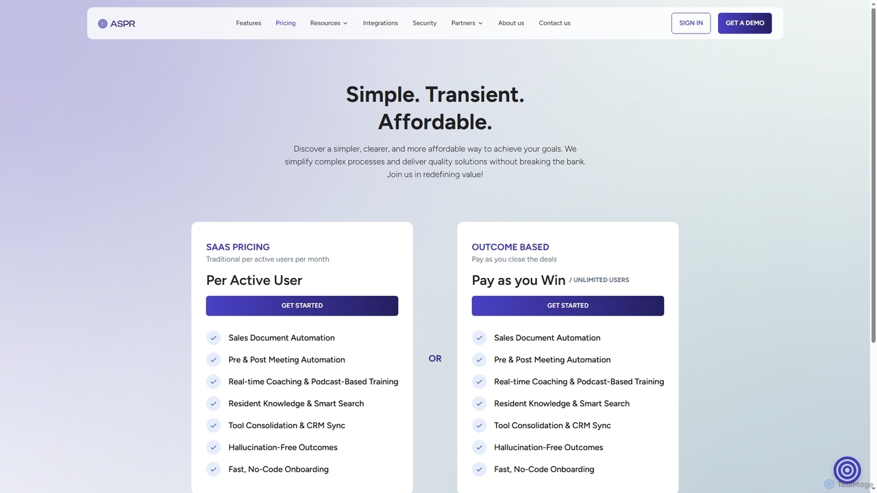 ASPR AI Sales Assistant – Transparent Pricing & Value for ASPR