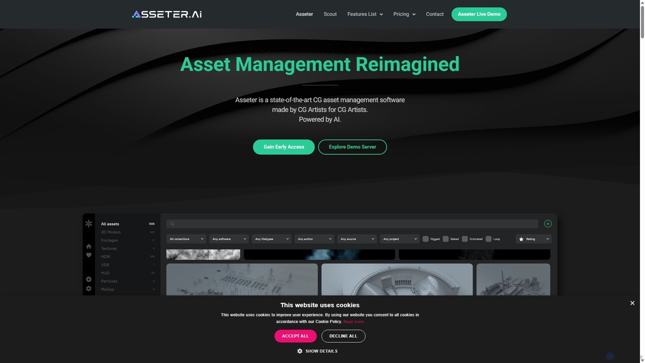 Asseter.AI - CG Assets Library software by CG Artists for CG Artists for Asseter