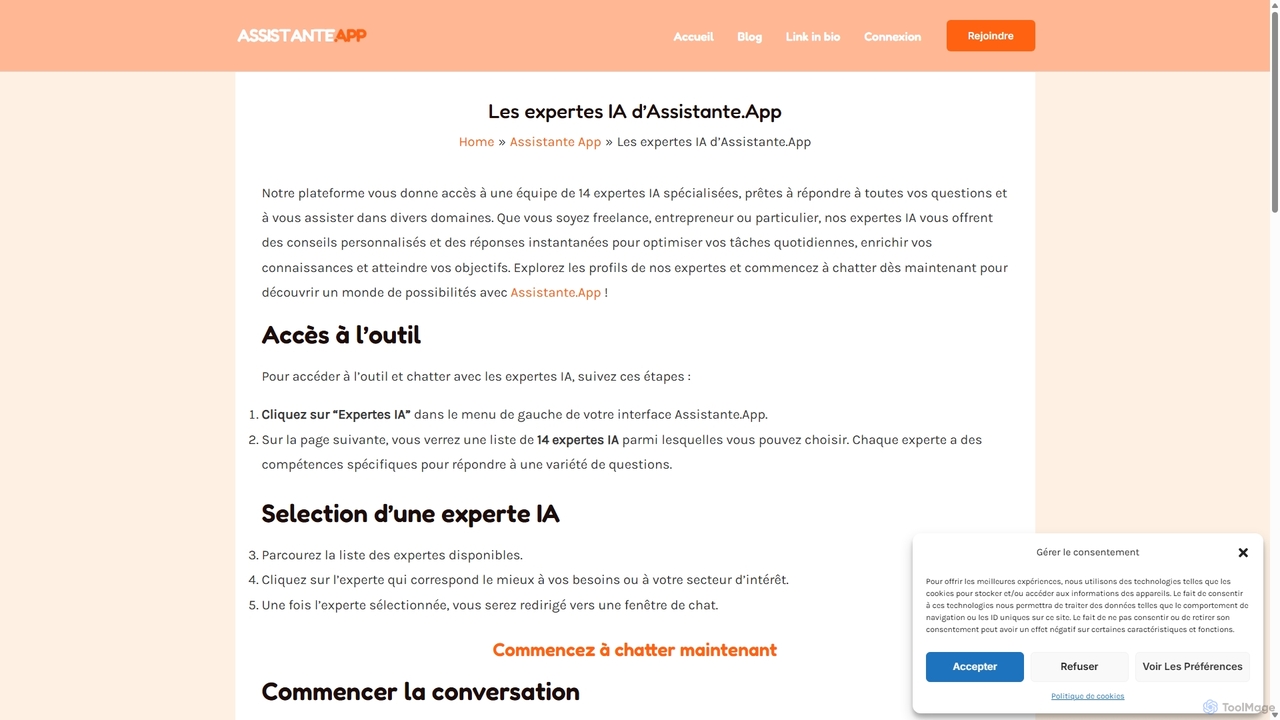 Les expertes IA d'Assistante.App - Assistante App ChatBot GPT for Assistante.app