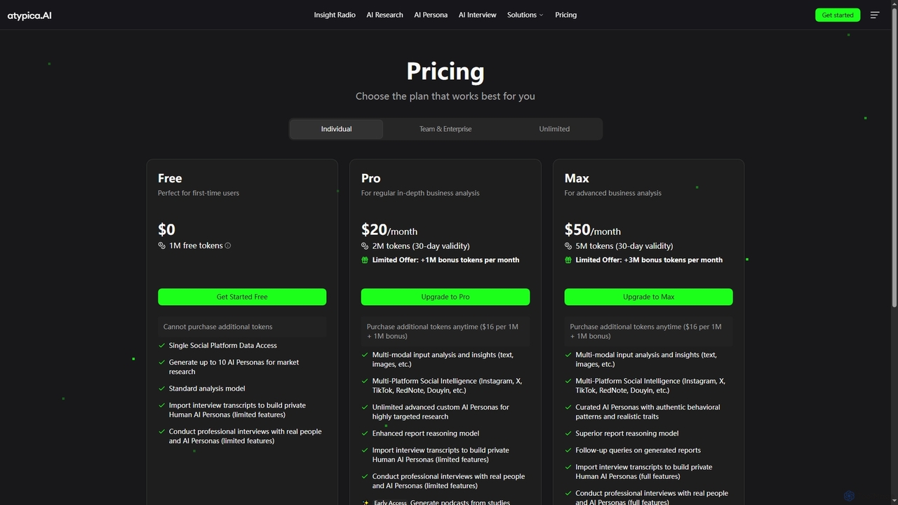 Pricing | atypica.AI for Atypica