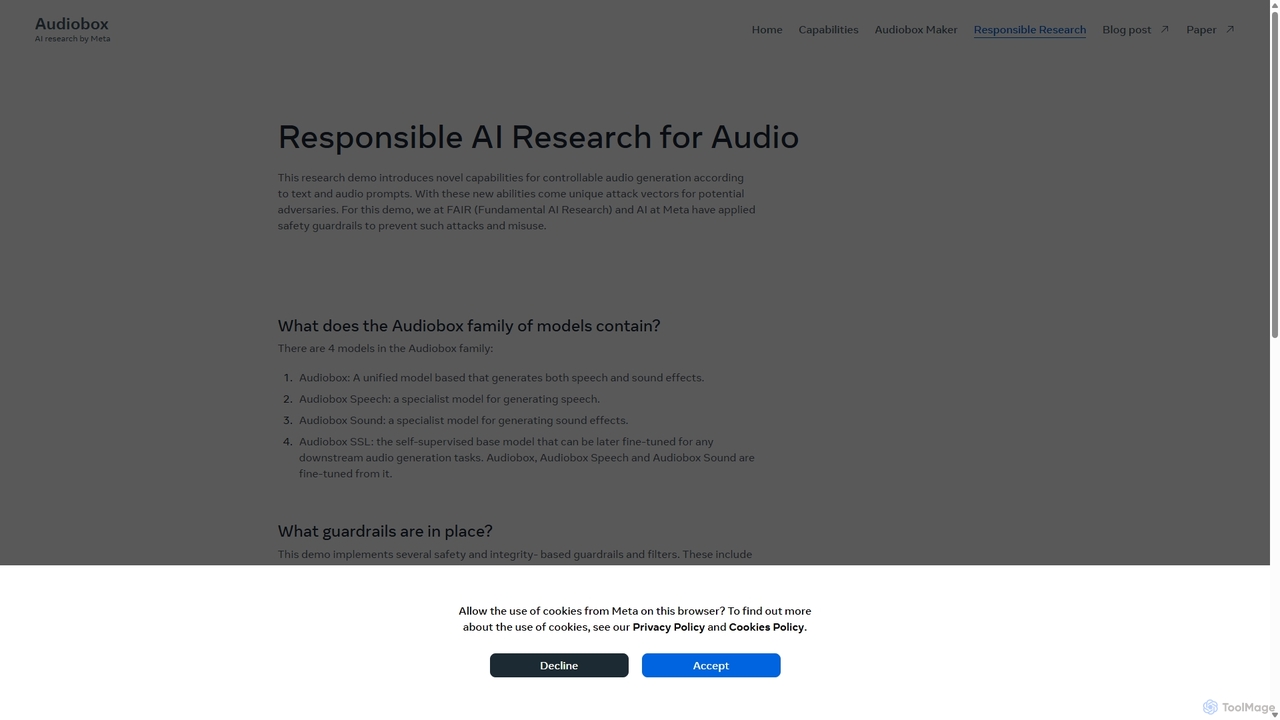 Audiobox | Meta FAIR for Audiobox