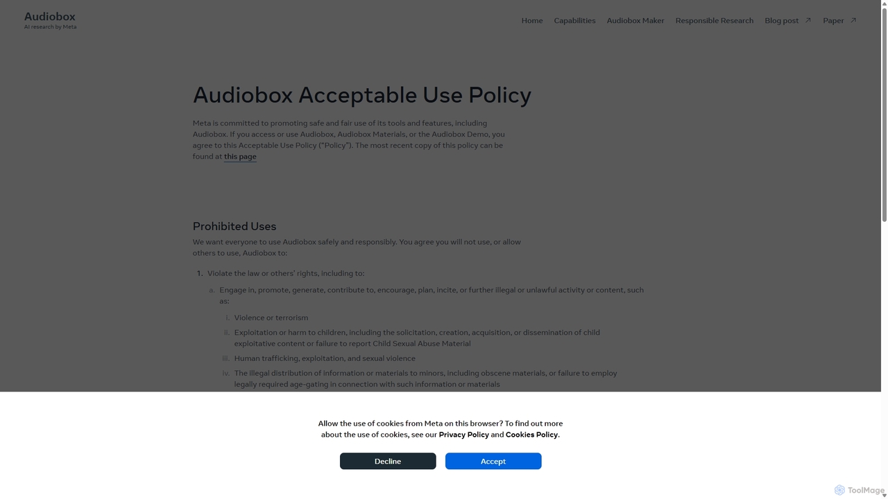 Audiobox | Meta FAIR for Audiobox