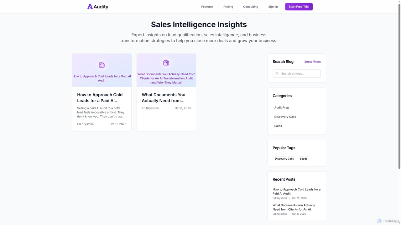 Blog - Sales Intelligence & Lead Qualification Insights | Audity for Audity