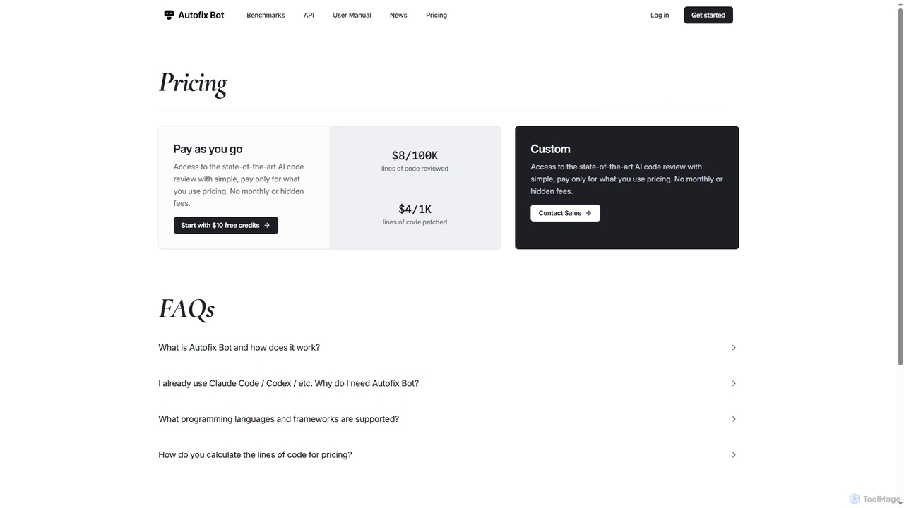Pricing | Autofix Bot for Autofix