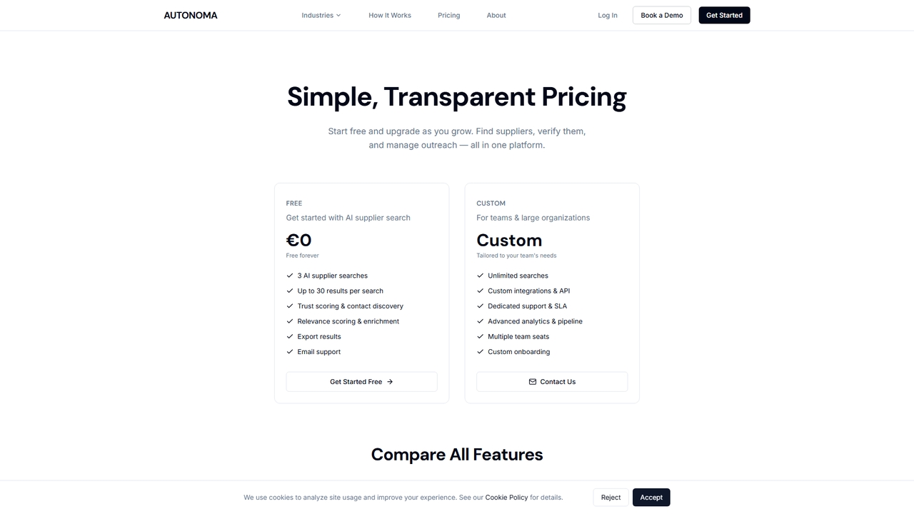 Pricing | Autonoma for Autonoma
