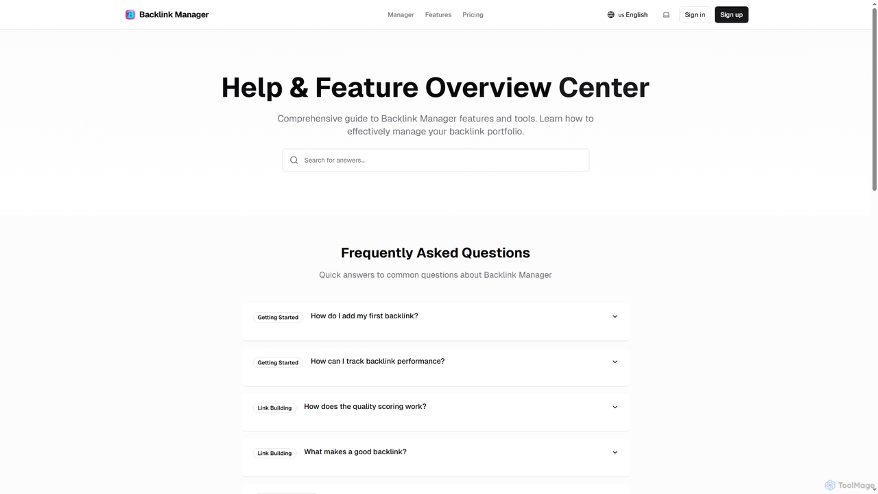 Help Center - Backlink Manager for Backlink Manager