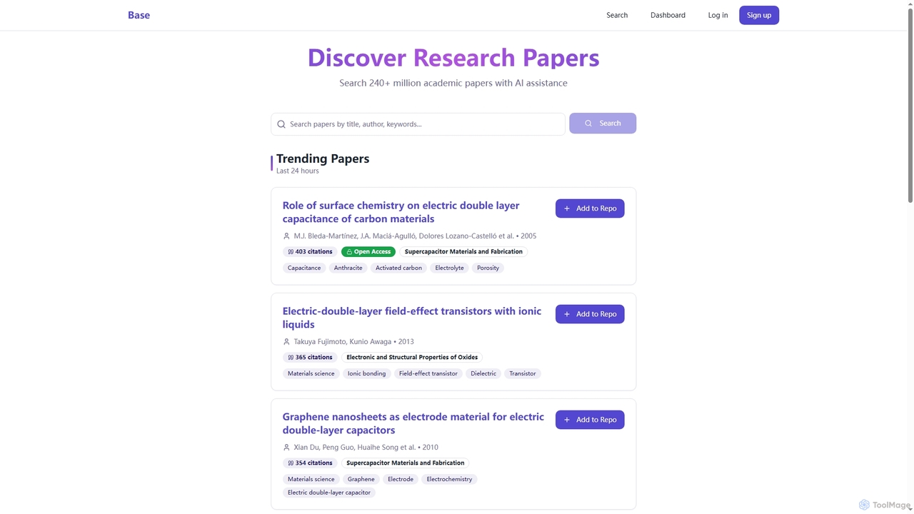 Base - Know where research is. for Base