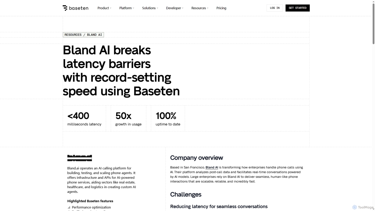Bland AI breaks latency barriers with record-setting speed using Baseten | Baseten for Baseten
