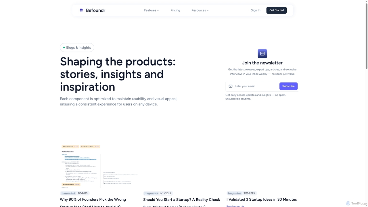 Befoundr - Validate Your Startup Idea in 10 Minutes for Befoundr