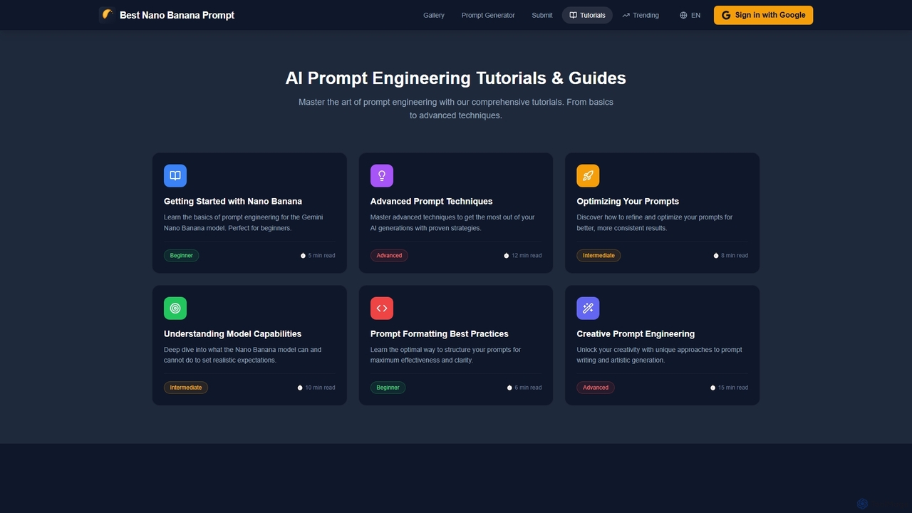 Tutorials - Learn Nano Banana Prompting | Best Nano Banana Prompt for Best Nano Banana Prompt