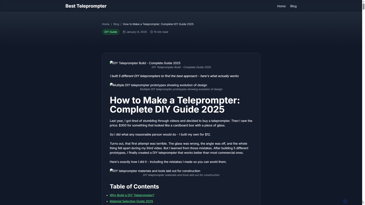 How to Make a Teleprompter: Complete DIY Guide 2025 | Best Teleprompter for Best Teleprompter
