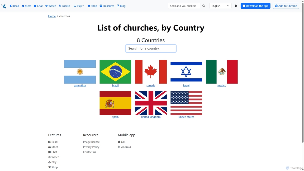 List of churches, by Country | BiblePics for Biblepics