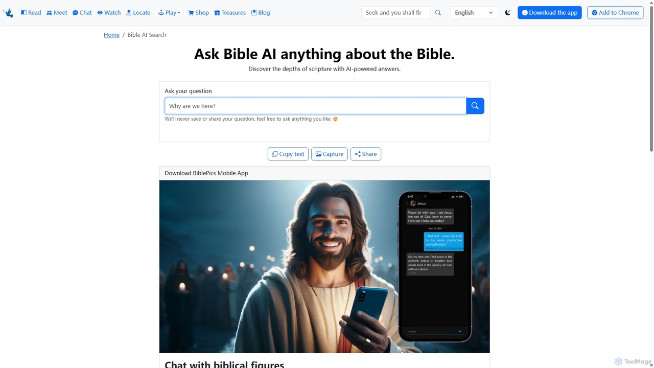 Bible AI - Ask AI Anything About the Bible, Get Answers to Your Biblical Questions | BiblePics for Biblepics