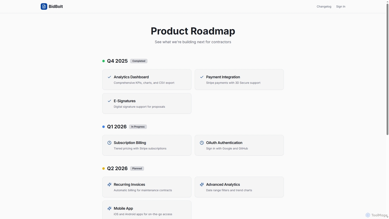 BidBolt - Professional Proposals & Invoicing for Contractors for BidBolt