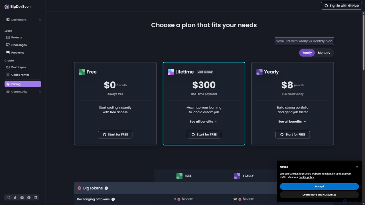 BigDevSoon | Upgrade plan for BigDevSoon