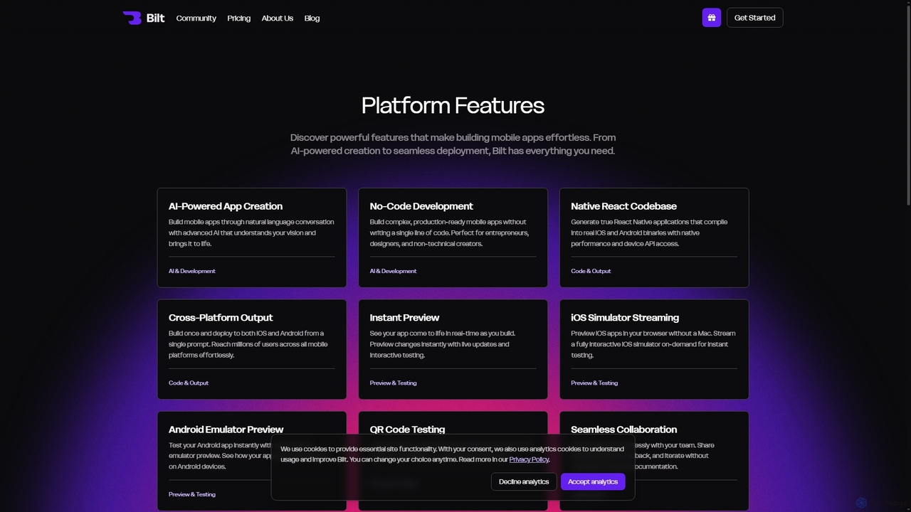 Platform Features - AI-Powered App Development Tools | Bilt | Bilt for Bilt