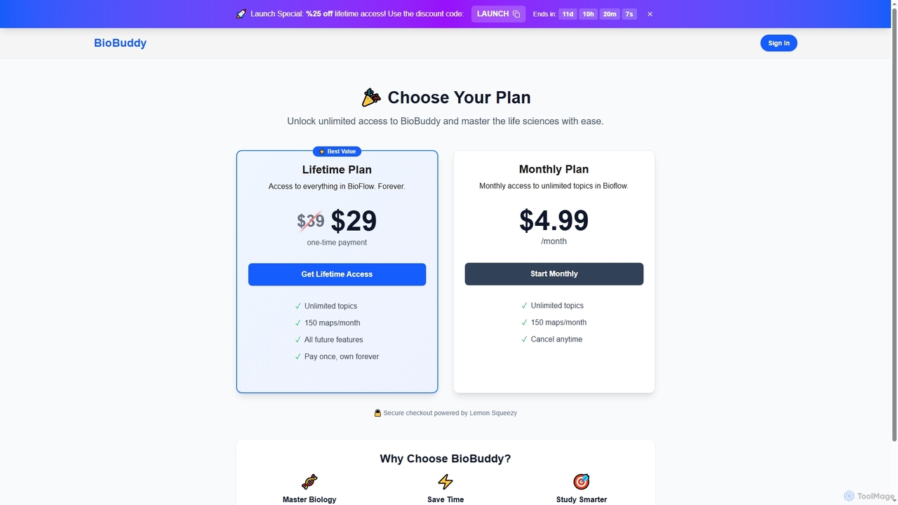 Pricing | BioBuddy for BioBuddy