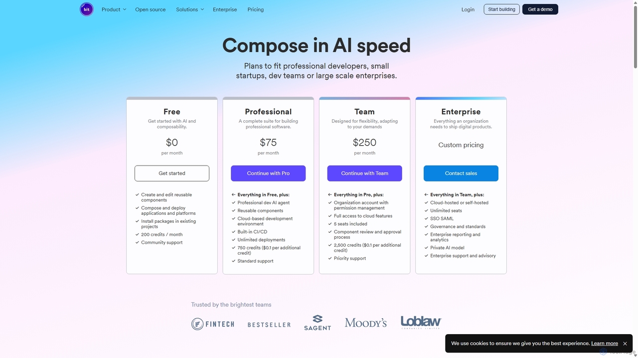 Pricing · Build in AI speed | bit.cloud for Bit