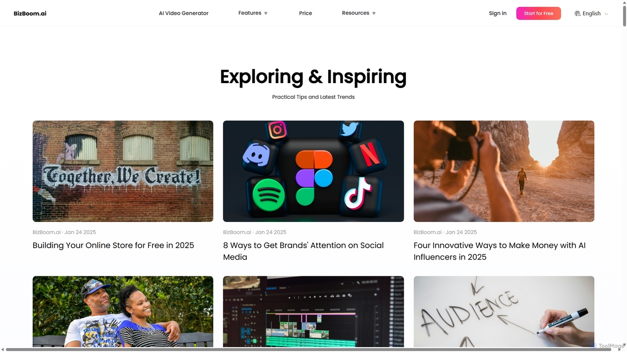 BizBoom.ai: Exploring & Inspiring for BizBoom.ai