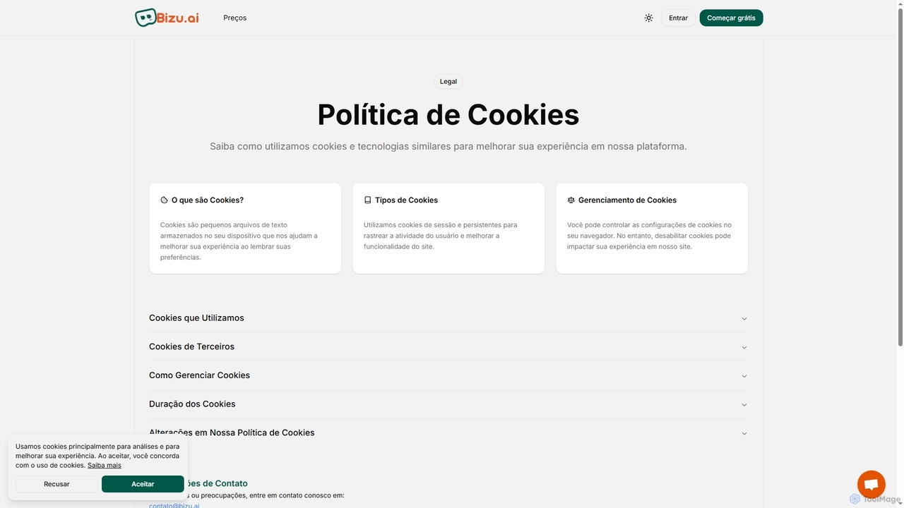 Cookie Policy | Bizu.ai for Bizu