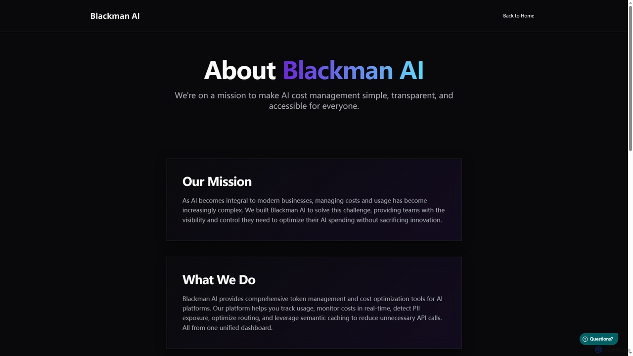 Blackman AI - Reduce Tokens. Improve Responses. Route Smarter. for Blackman AI