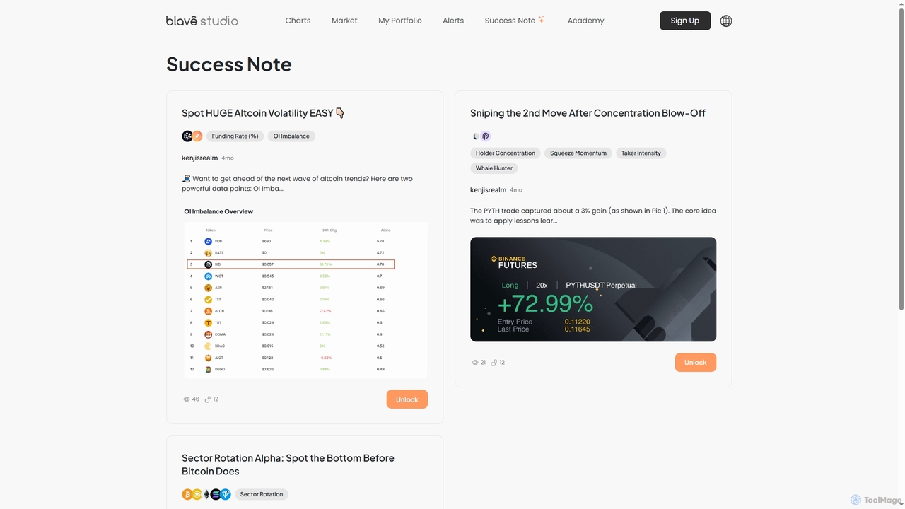 Success Note｜Crypto Insight Studio｜Blave for Blave