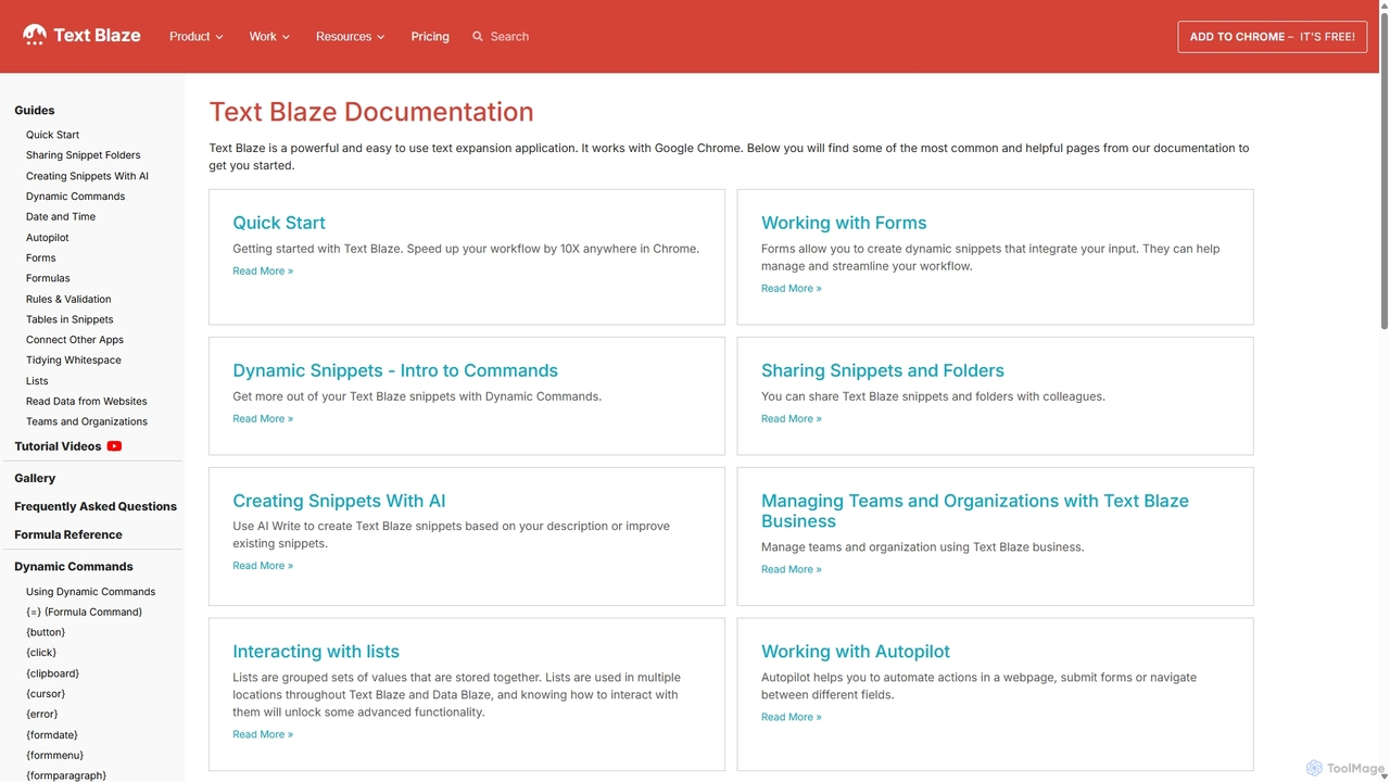 Text Blaze | Text Blaze Documentation for Blaze
