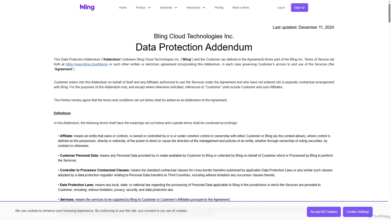 Data Protection Addendum | Secure Your Data with Bling Cloud for Bling