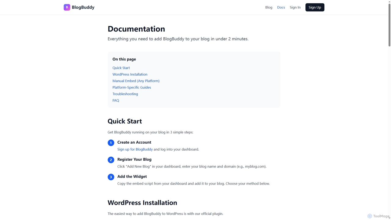 Documentation - BlogBuddy for BlogBuddy