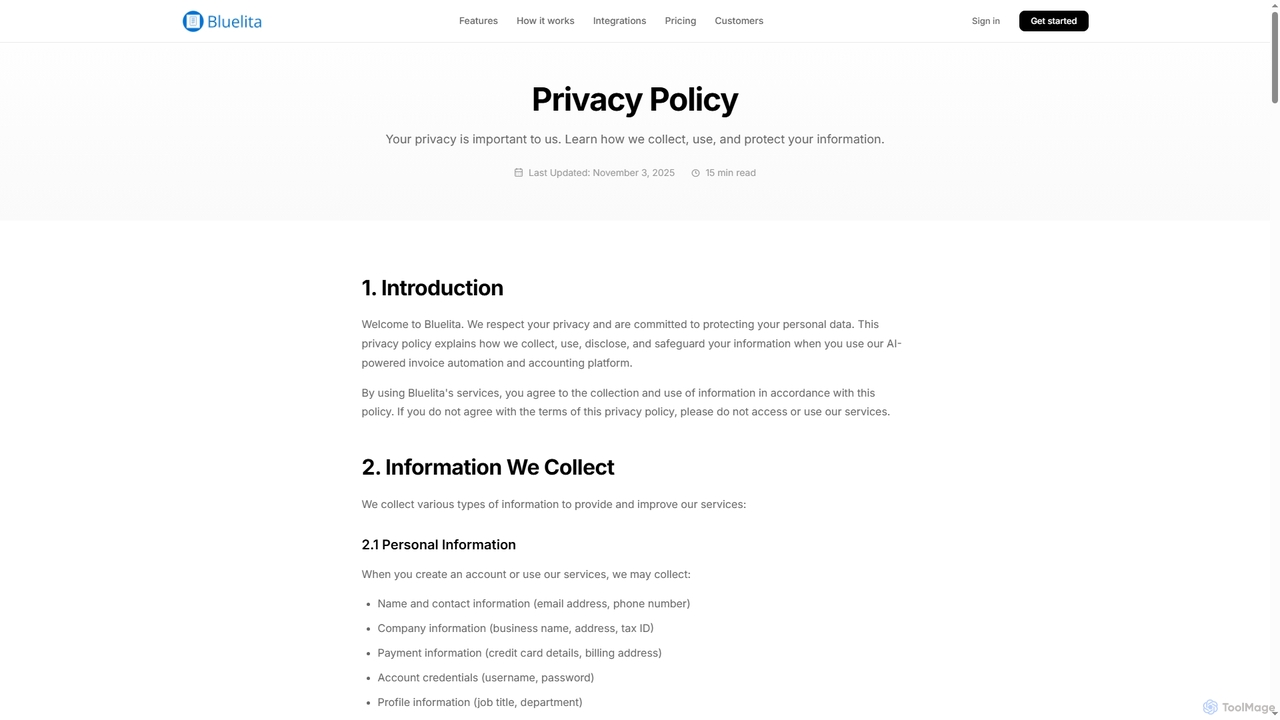 Privacy Policy - Bluelita for Bluelita