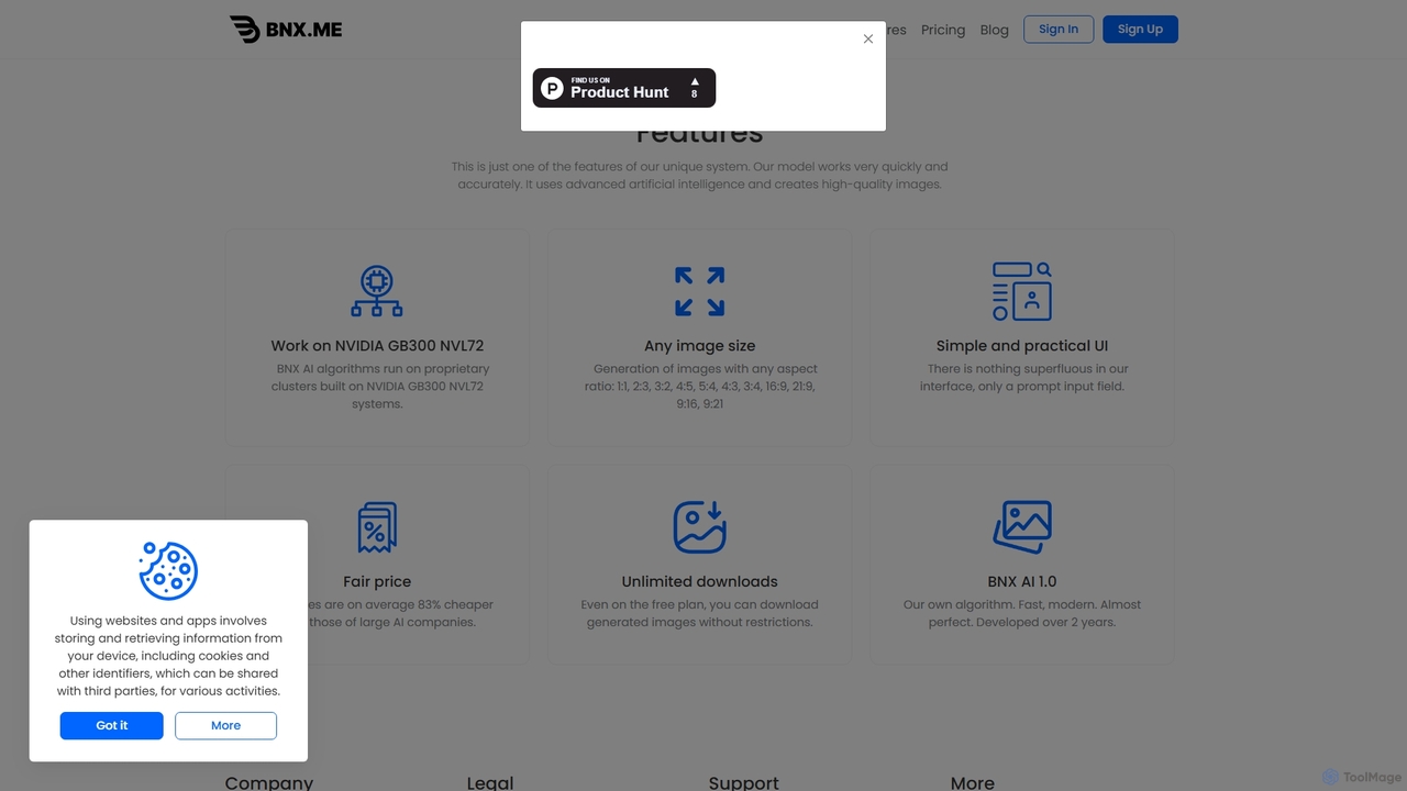 BNX AI | Free AI Image Generator — Features for BNX