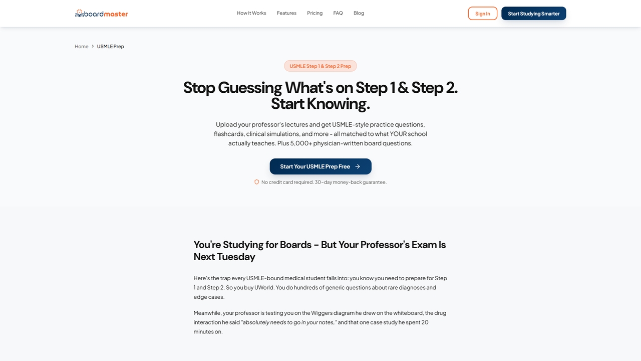 USMLE Prep - AI-Powered Study Tools for Step 1 & Step 2 | BoardMaster for BoardMaster