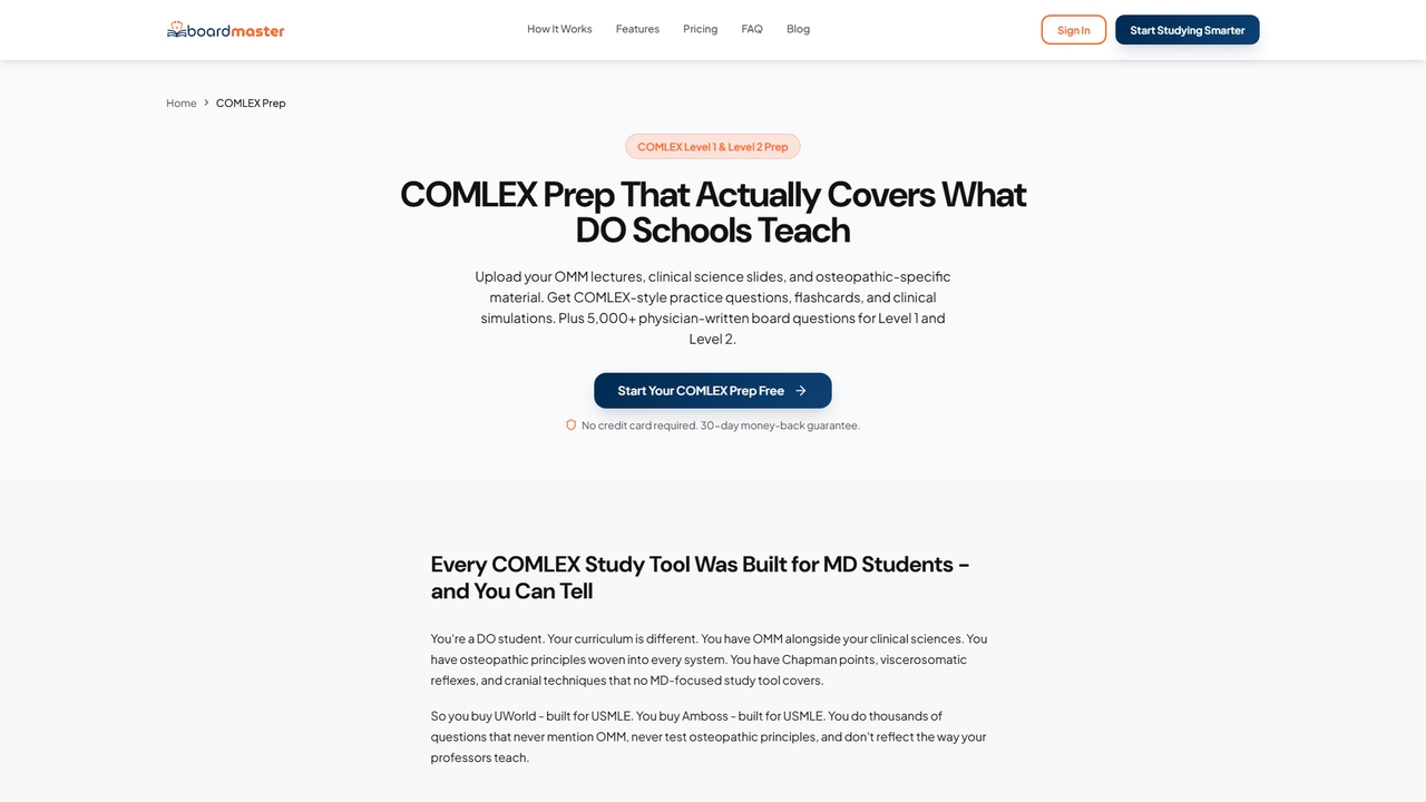COMLEX Prep - AI Study Tools for Level 1 & 2 | BoardMaster for BoardMaster