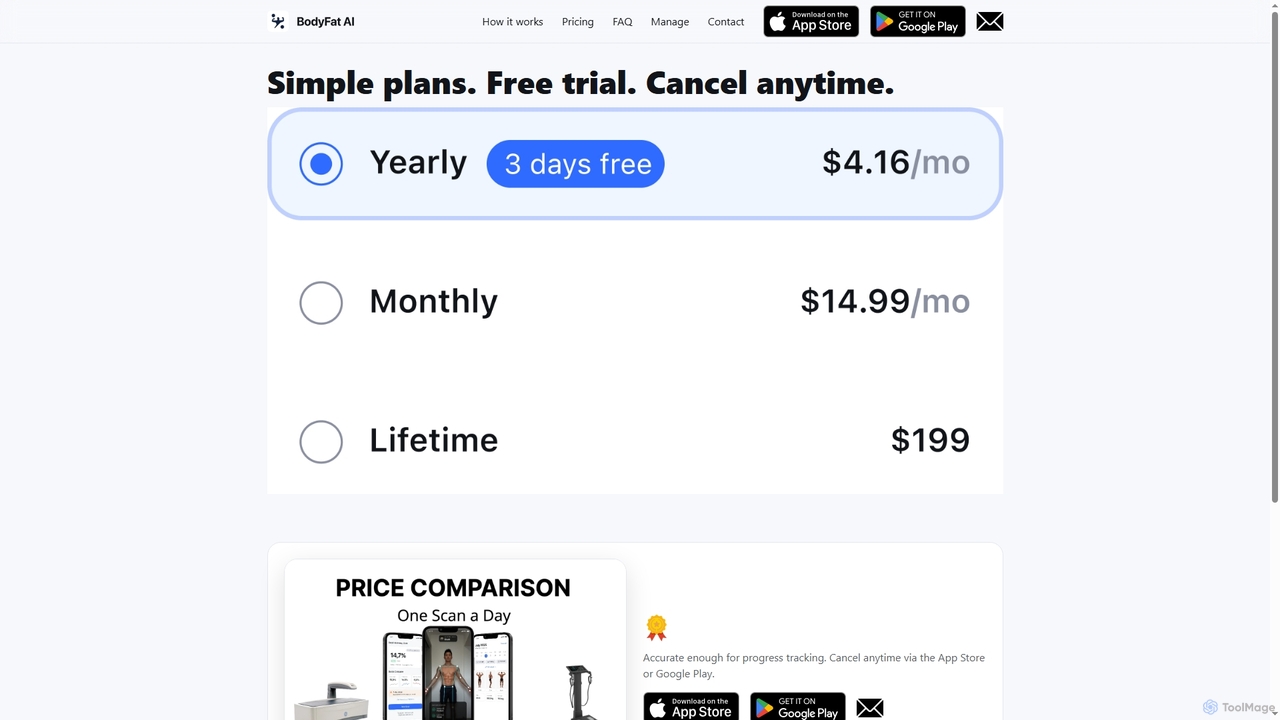 Pricing — BodyFatAI for BodyFatAI