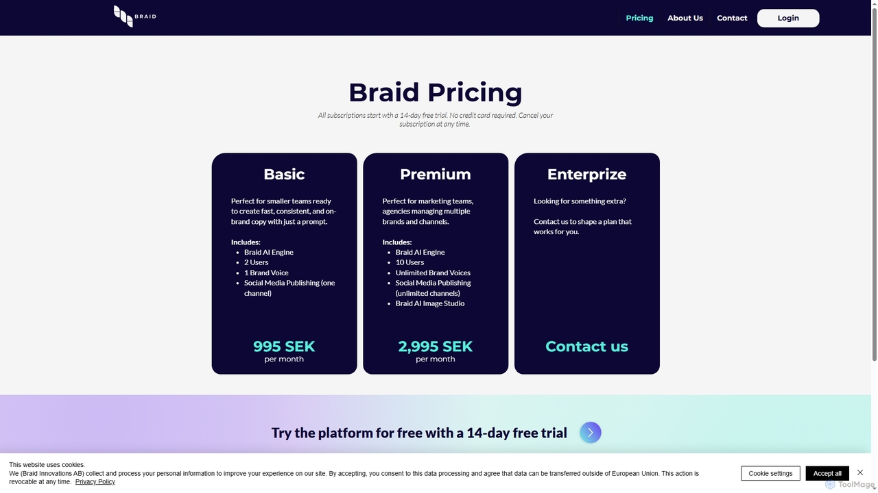 Pricing | Braid | AI Marketing for BraidInnovations