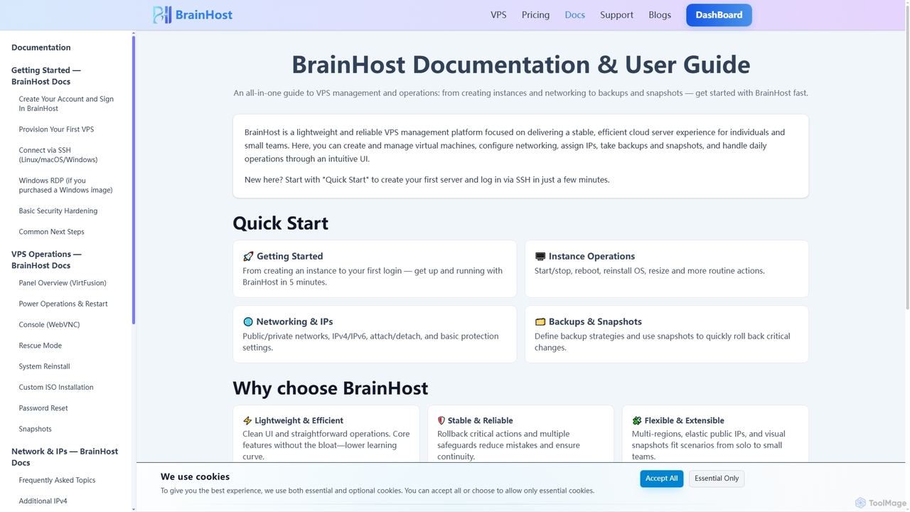 BrainHost Documentation & User Guide for BrainHost