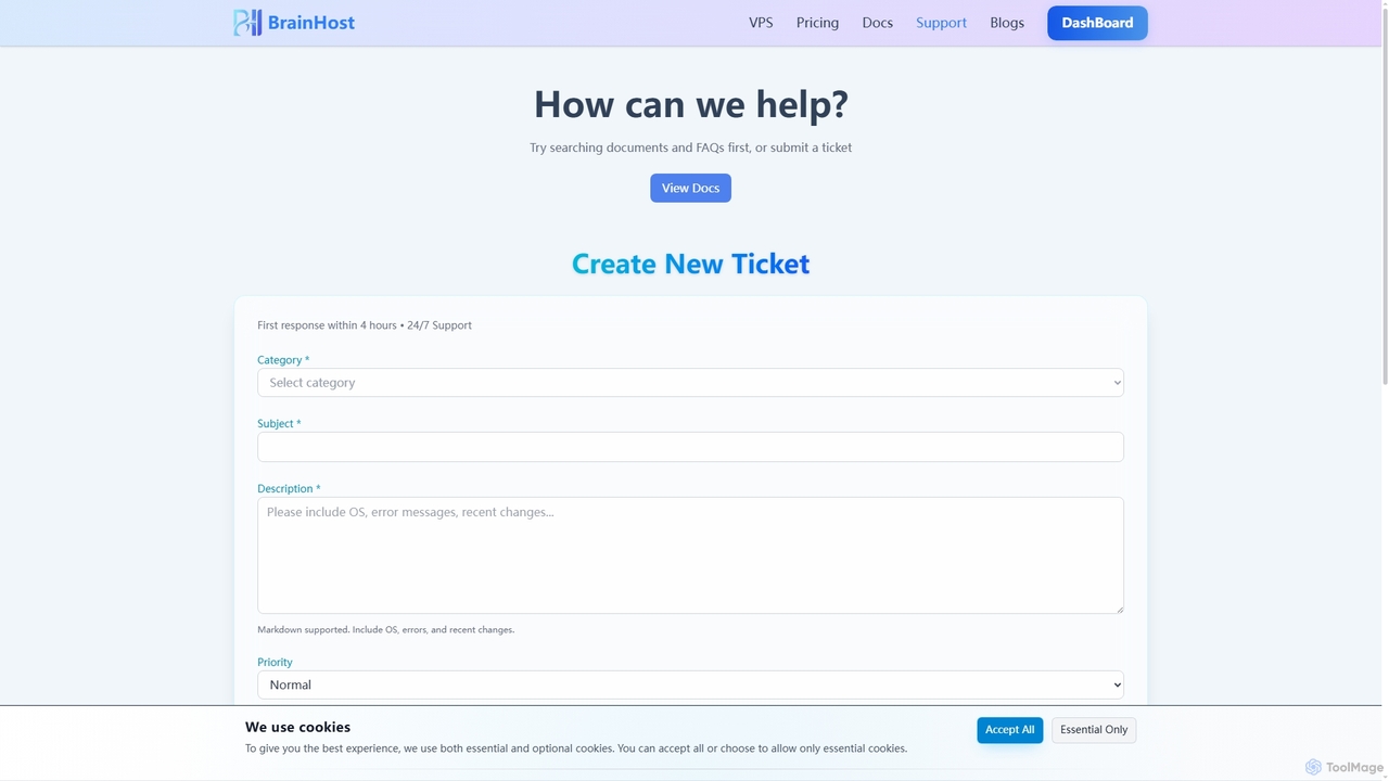 Support - BrainHost for BrainHost