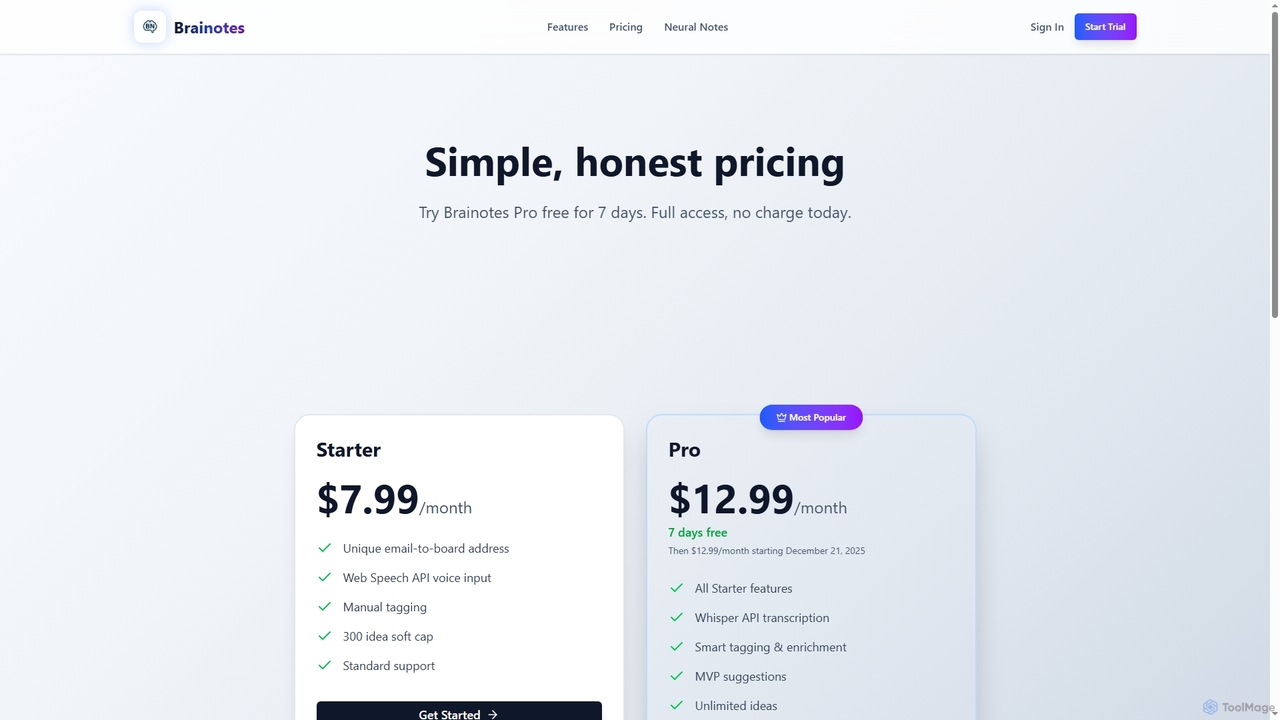 Brainotes - The Builder's Idea Inbox for Brainotes
