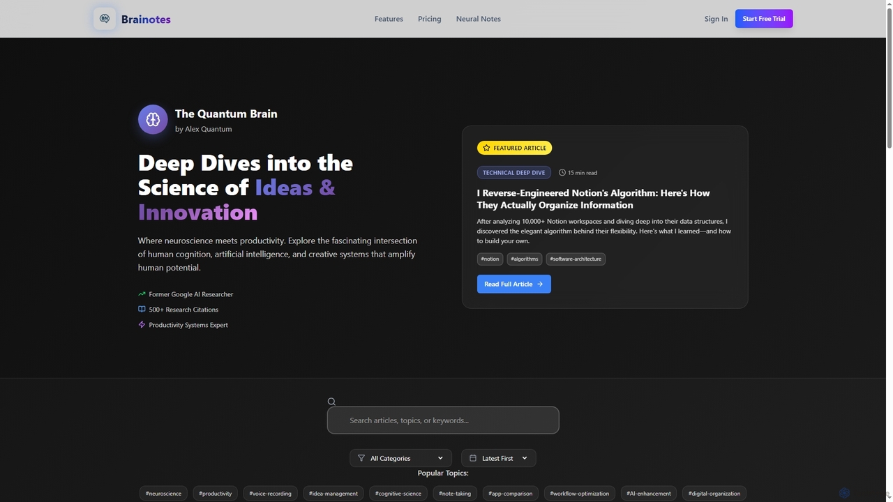 Brainotes - The Builder's Idea Inbox for Brainotes