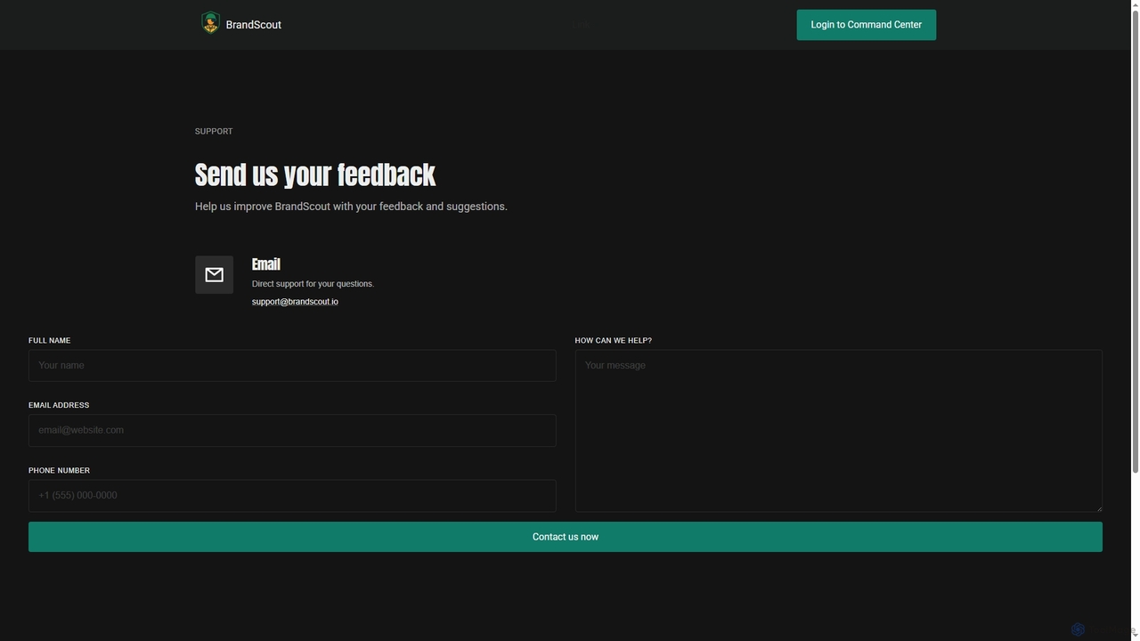 Contact BrandScout - Support for BrandScout