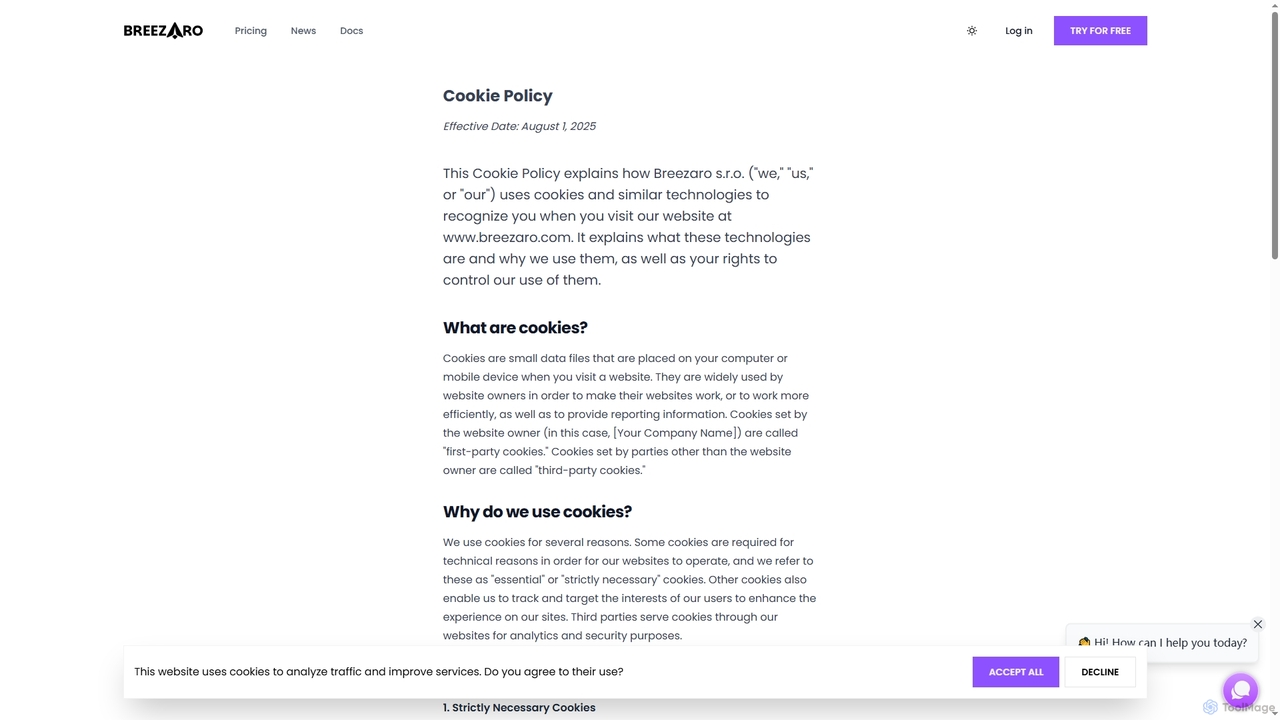 Breezaro | Cookie Policy for Breezaro