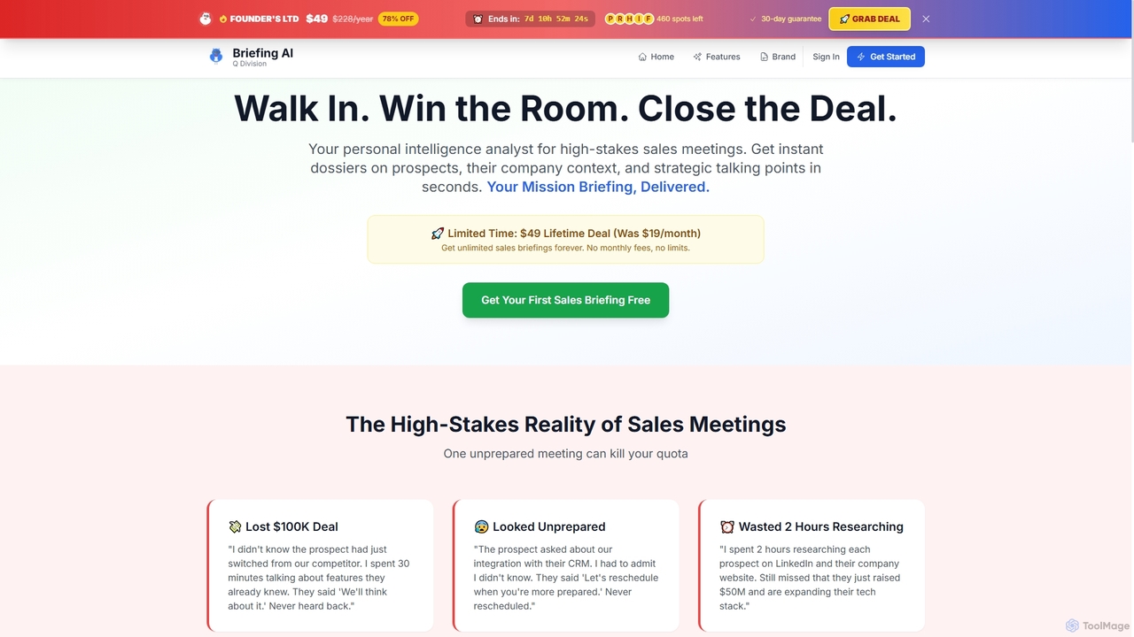Sales Meeting Prep | AI-Powered Prospect Research & Intelligence | Briefing AI for Briefing AI
